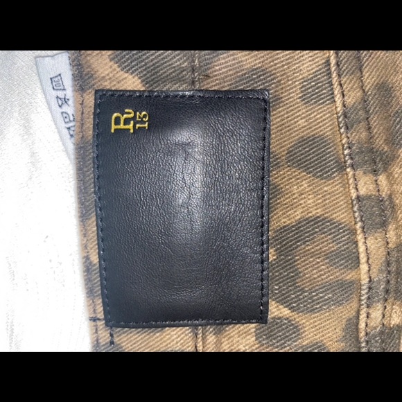 R13 leopard print skinny jeans size 25 - Picture 6 of 8